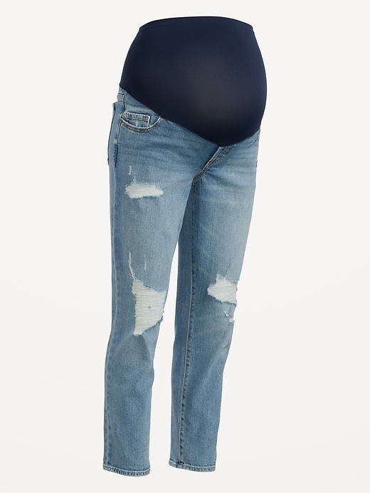 Image number 4 showing, Maternity Full-Panel OG Straight Jeans