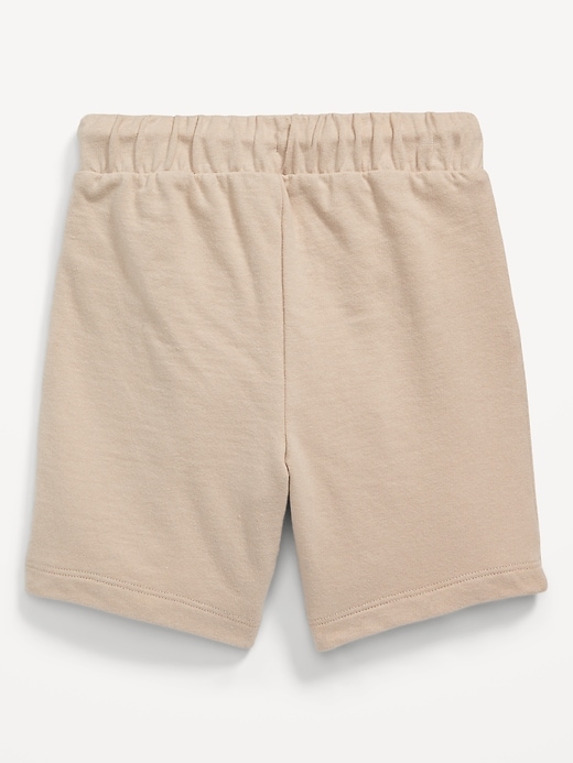 View large product image 2 of 2. Functional-Drawstring French Terry Pull-On Shorts for Toddler Boys