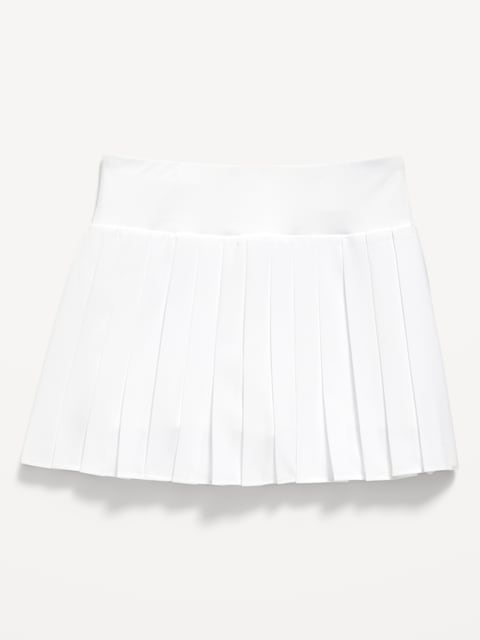 High-Waisted Pleated Performance Skort for Girls - Calla Lily White