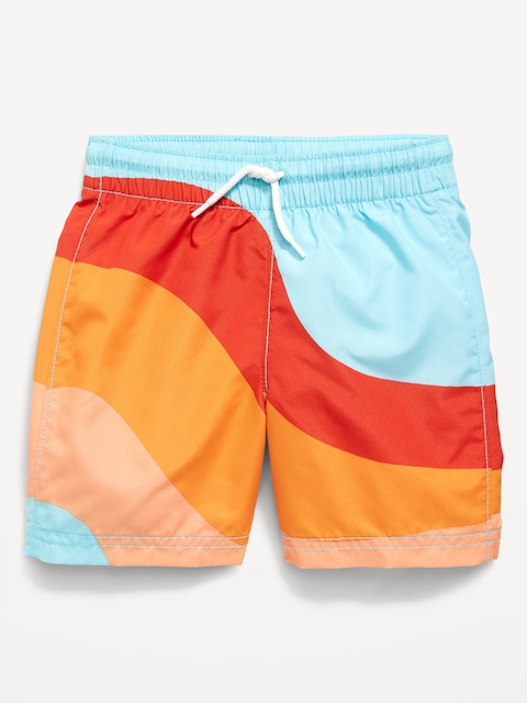 Printed Swim Trunks for Toddler Boys - Warm Sunset