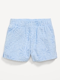 View large product image 4 of 4. High-Waisted Loop Terry Side-Slit Shorts for Girls