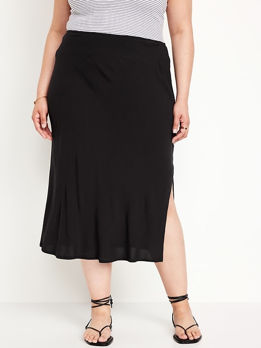 Image number 6 showing, High-Waisted Midi Slip Skirt