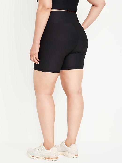 Image number 6 showing, High-Waisted PowerSoft Ribbed Biker Shorts -- 6-inch inseam