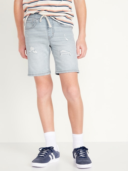 View large product image 1 of 5. 360° Stretch Pull-On Jean Shorts for Boys (At Knee)