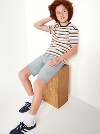 View large product image 3 of 5. 360° Stretch Pull-On Jean Shorts for Boys (At Knee)
