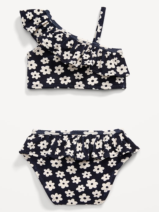 View large product image 2 of 2. One-Shoulder Printed Ruffle-Trim Swim Set for Baby