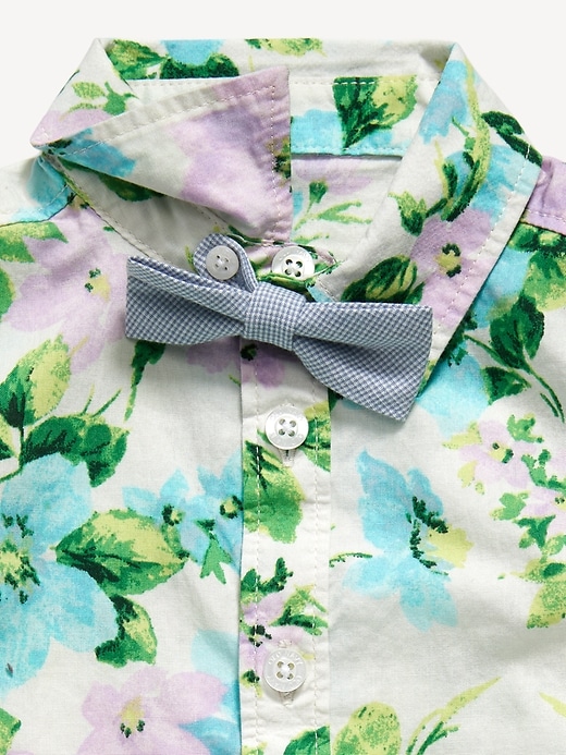 View large product image 2 of 3. Printed Poplin Shirt & Bow-Tie Set for Baby