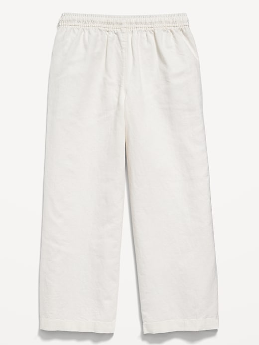 View large product image 2 of 2. Loose Drawstring Linen-Blend Pants for Girls