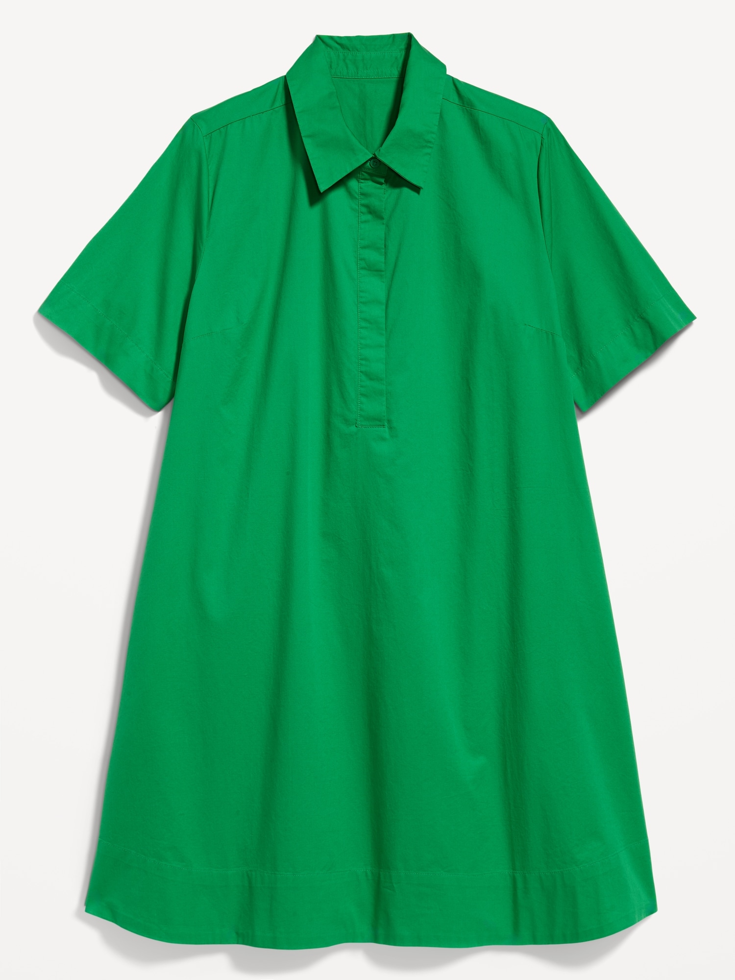 Short-Sleeve Mini Shirt Dress for Women