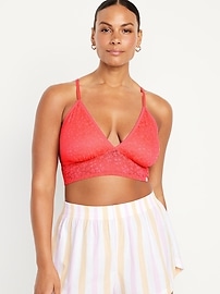 View large product image 5 of 8. Lace Longline Racerback Bralette