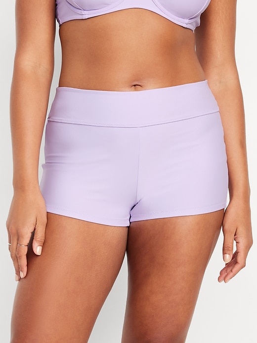 Image number 5 showing, High-Waisted Swim Shorts -- 2-inch inseam