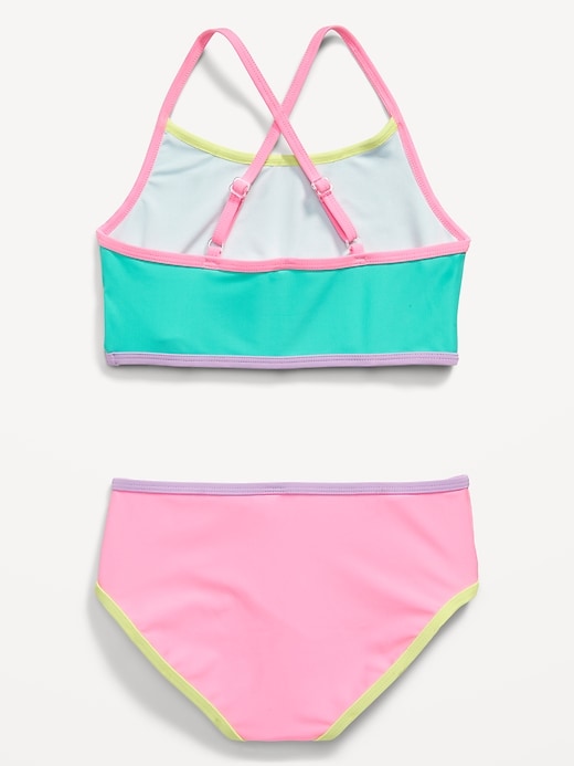 View large product image 2 of 2. Strappy Cross-Back Bikini Swim Set for Girls