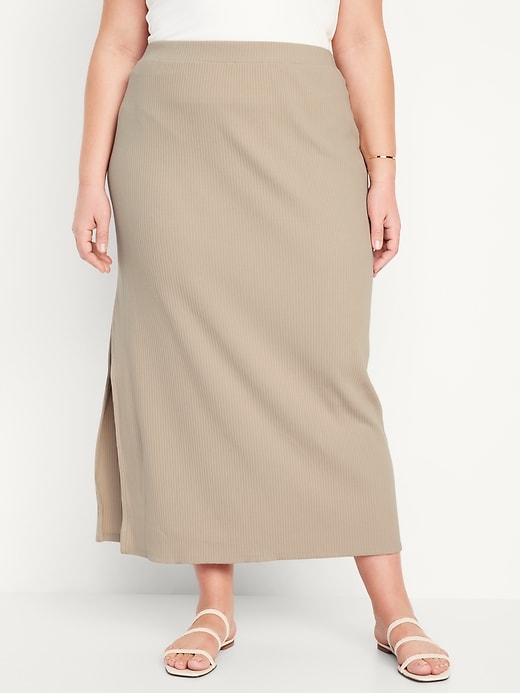 Image number 7 showing, High-Waisted Rib-Knit Maxi Skirt