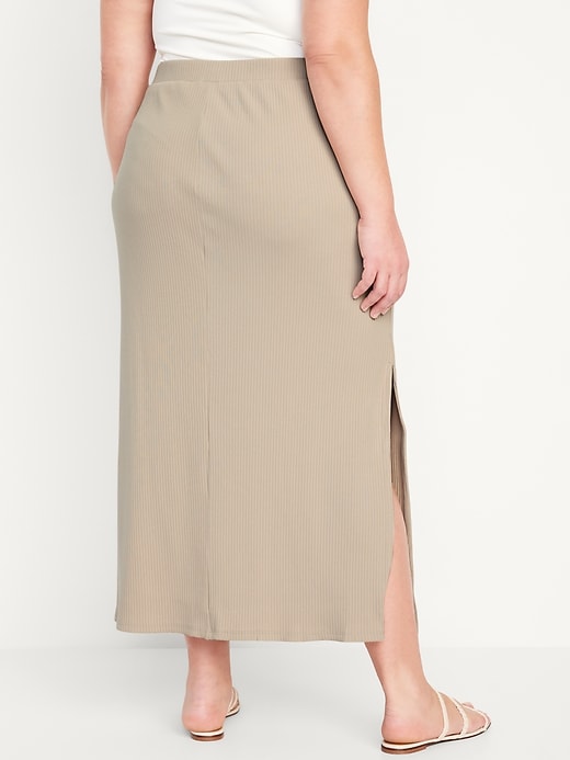 Image number 8 showing, High-Waisted Rib-Knit Maxi Skirt