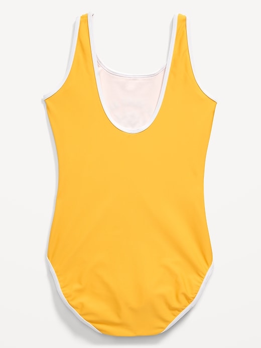 View large product image 2 of 2. Scoop-Neck Graphic One-Piece Swimsuit for Girls