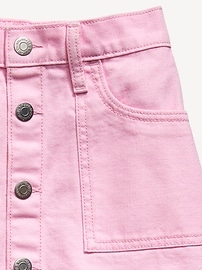 View large product image 4 of 4. High-Waisted Button-Front Jean Skirt for Girls