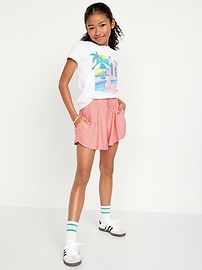 View large product image 3 of 4. High-Waisted Cloud 94 Soft Go-Dry Shorts for Girls