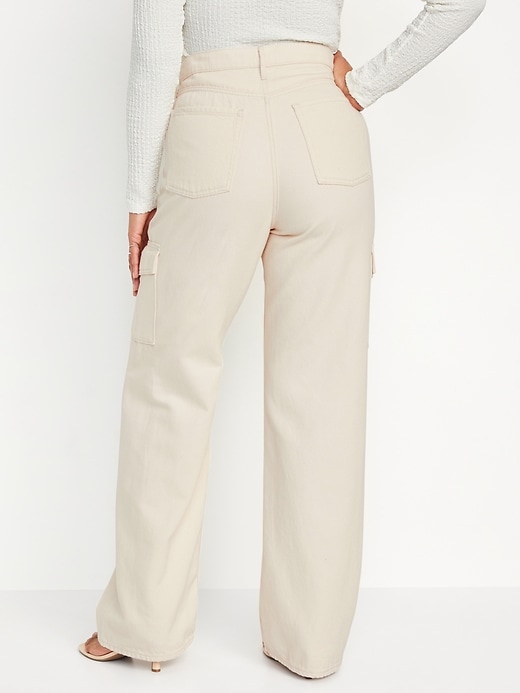 Image number 6 showing, Extra High-Waisted Wide-Leg Cargo Jeans