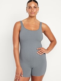 View large product image 5 of 8. Seamless Rib-Knit Bodysuit -- 6-inch inseam