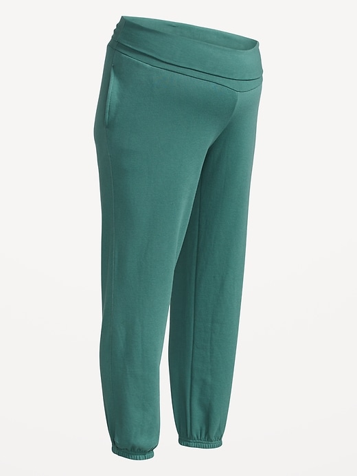 Image number 7 showing, Maternity Rollover-Waist Jogger Sweatpants