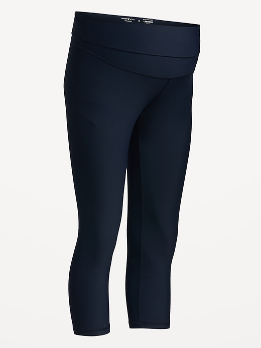 Image number 4 showing, Maternity Full-Panel PowerSoft Crop Leggings
