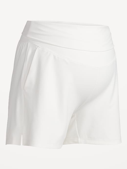 Image number 7 showing, Maternity Rollover-Waist PowerSoft Shorts -- 5-inch inseam