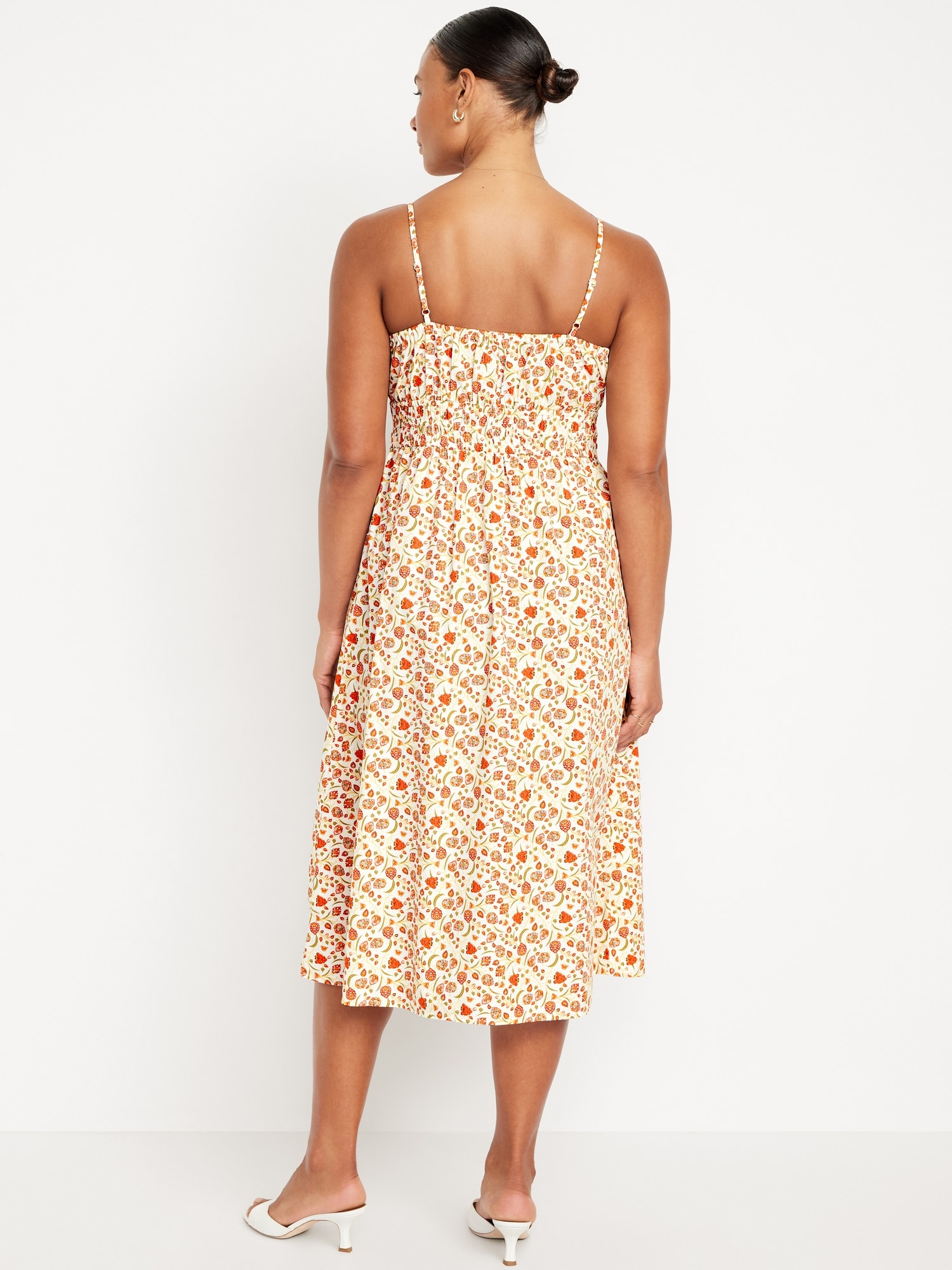 Waist-Defined Cami Midi Dress | Old Navy