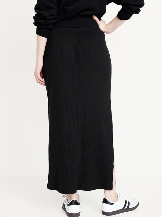 Image number 2 showing, High-Waisted Rib-Knit Maxi Skirt