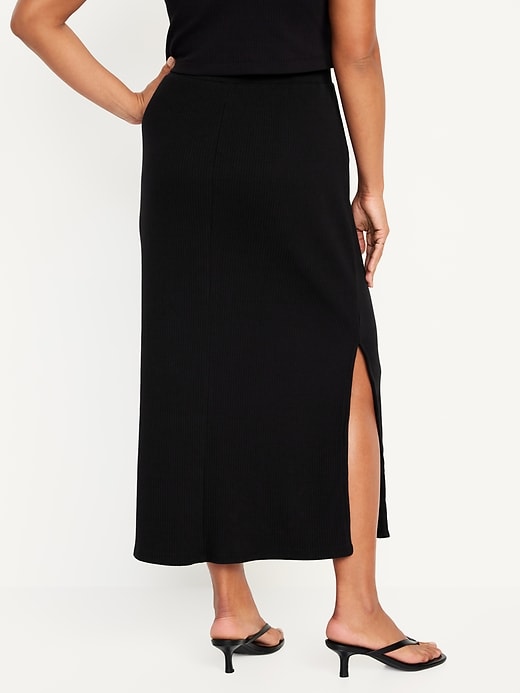 Image number 6 showing, High-Waisted Rib-Knit Maxi Skirt
