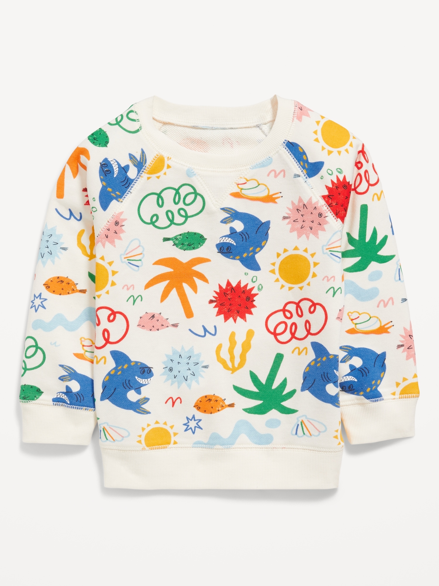 Printed Crew-Neck Sweatshirt for Toddler Boys Hot Deal