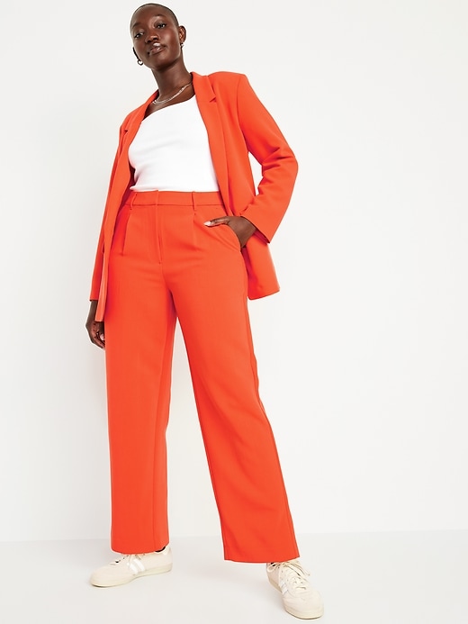 Image number 3 showing, Extra High-Waisted Pleated Taylor Trouser Wide-Leg Pants