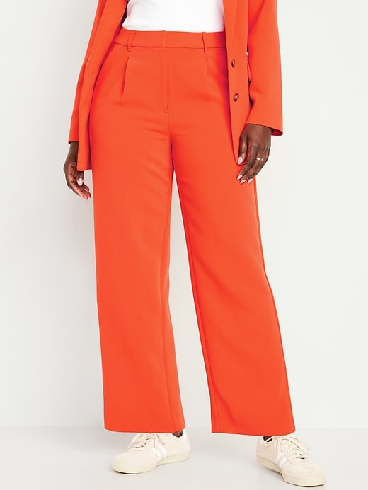 Image number 5 showing, Extra High-Waisted Pleated Taylor Trouser Wide-Leg Pants