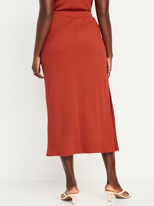 Image number 6 showing, High-Waisted Rib-Knit Maxi Skirt