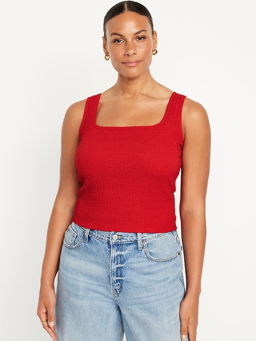 Image number 5 showing, Square-Neck Textured Tank Top