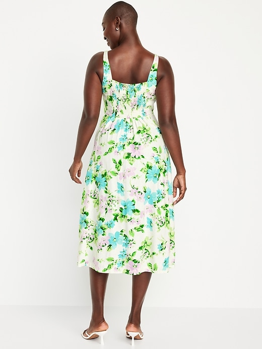 Image number 5 showing, Fit & Flare Linen-Blend Midi Dress
