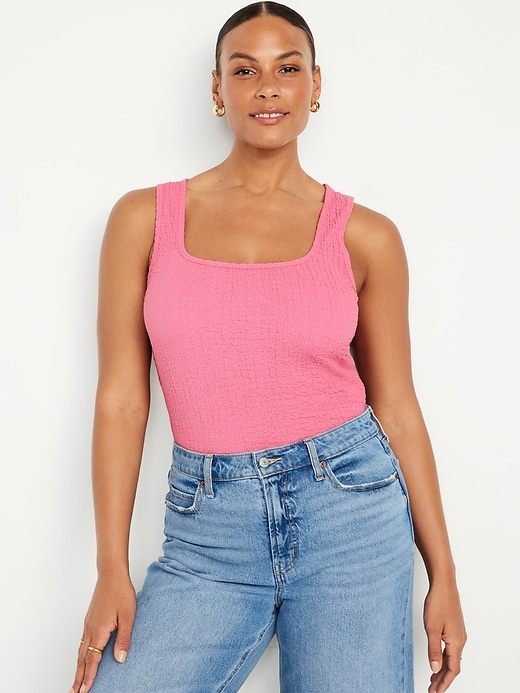 Image number 5 showing, Square-Neck Textured Tank Top