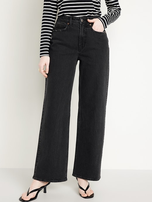 Image number 1 showing, Curvy Extra High-Waisted Wide-Leg Jeans
