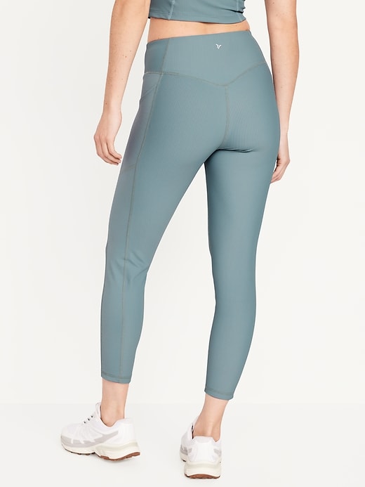 Image number 2 showing, High-Waisted PowerSoft Ribbed 7/8 Leggings