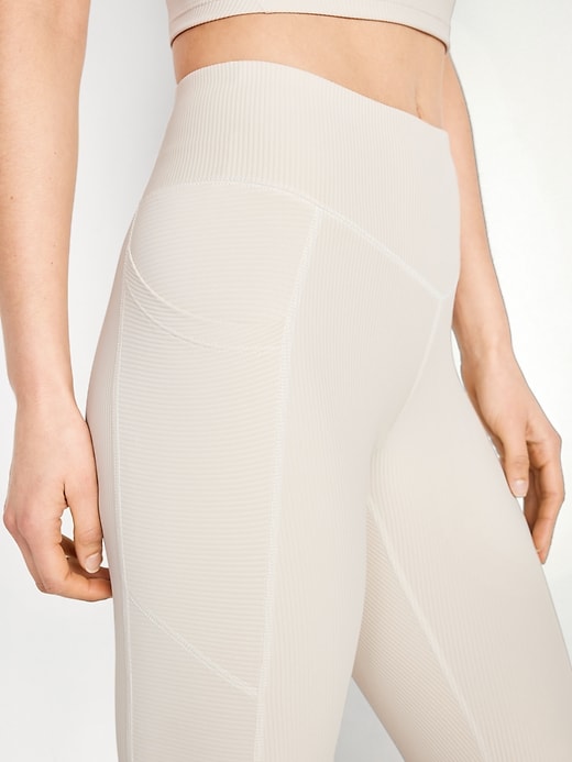 Image number 4 showing, High-Waisted PowerSoft Ribbed 7/8 Leggings