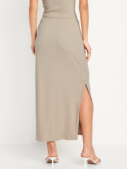 Image number 2 showing, High-Waisted Rib-Knit Maxi Skirt