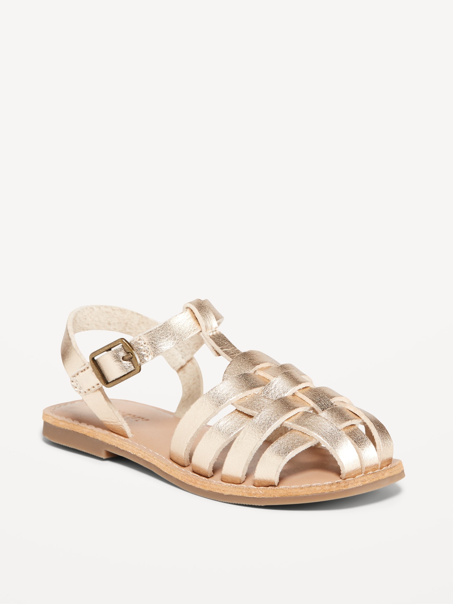 Girl's Sandals White Gold Napa Napa Adhesive Strap