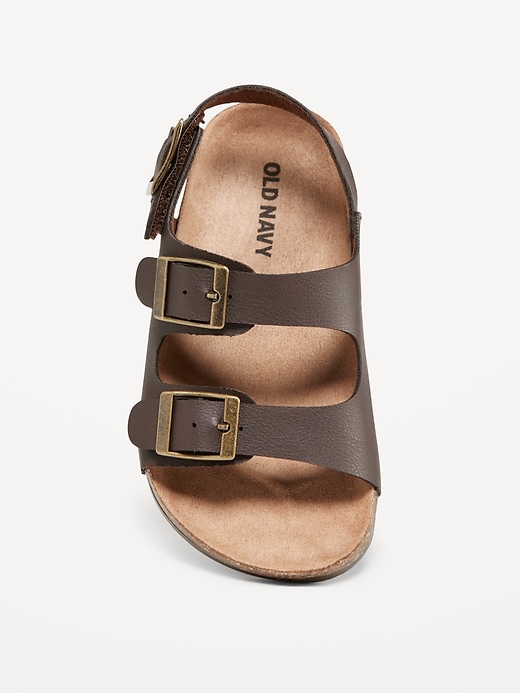 View large product image 2 of 3. Faux-Leather Buckled Strap Sandals for Toddler Boys