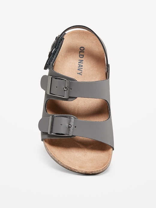 View large product image 2 of 3. Faux-Leather Buckled Strap Sandals for Toddler Boys