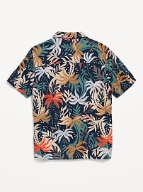 View large product image 3 of 4. Printed Short-Sleeve Linen-Blend Pocket Shirt for Boys