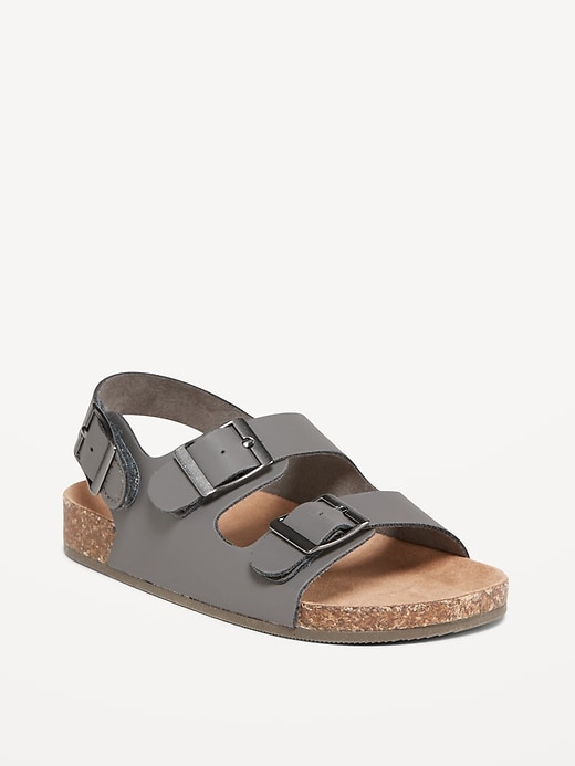 View large product image 1 of 3. Faux-Leather Buckled Strap Sandals for Toddler Boys