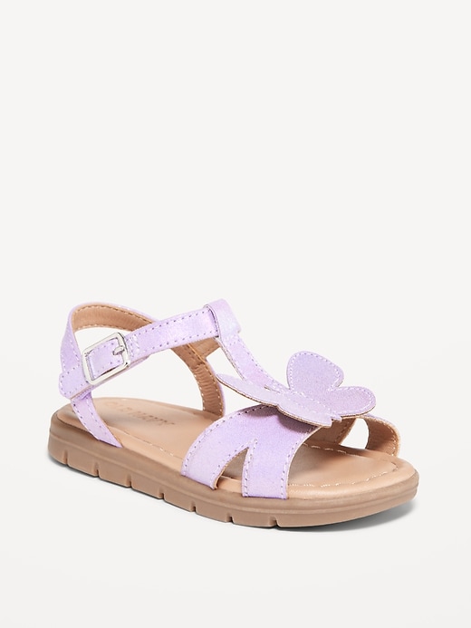 View large product image 1 of 4. Faux-Leather Platform Sandals for Toddler Girls