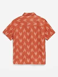 View large product image 3 of 4. Printed Short-Sleeve Linen-Blend Pocket Shirt for Boys
