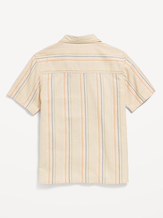 View large product image 2 of 3. Printed Short-Sleeve Linen-Blend Pocket Shirt for Boys