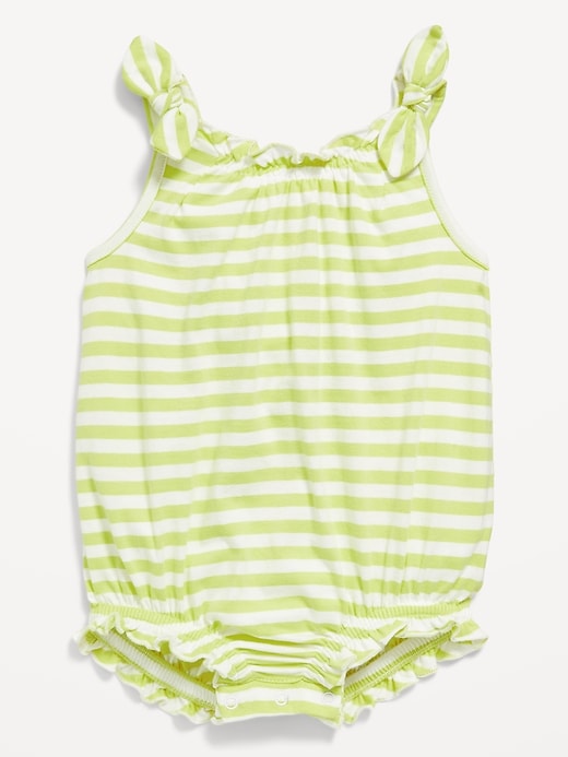 View large product image 1 of 2. Sleeveless Tie-Shoulder One-Piece Romper for Baby