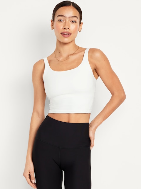 Light Support PowerSoft Longline Sports Bra - Magnolia White